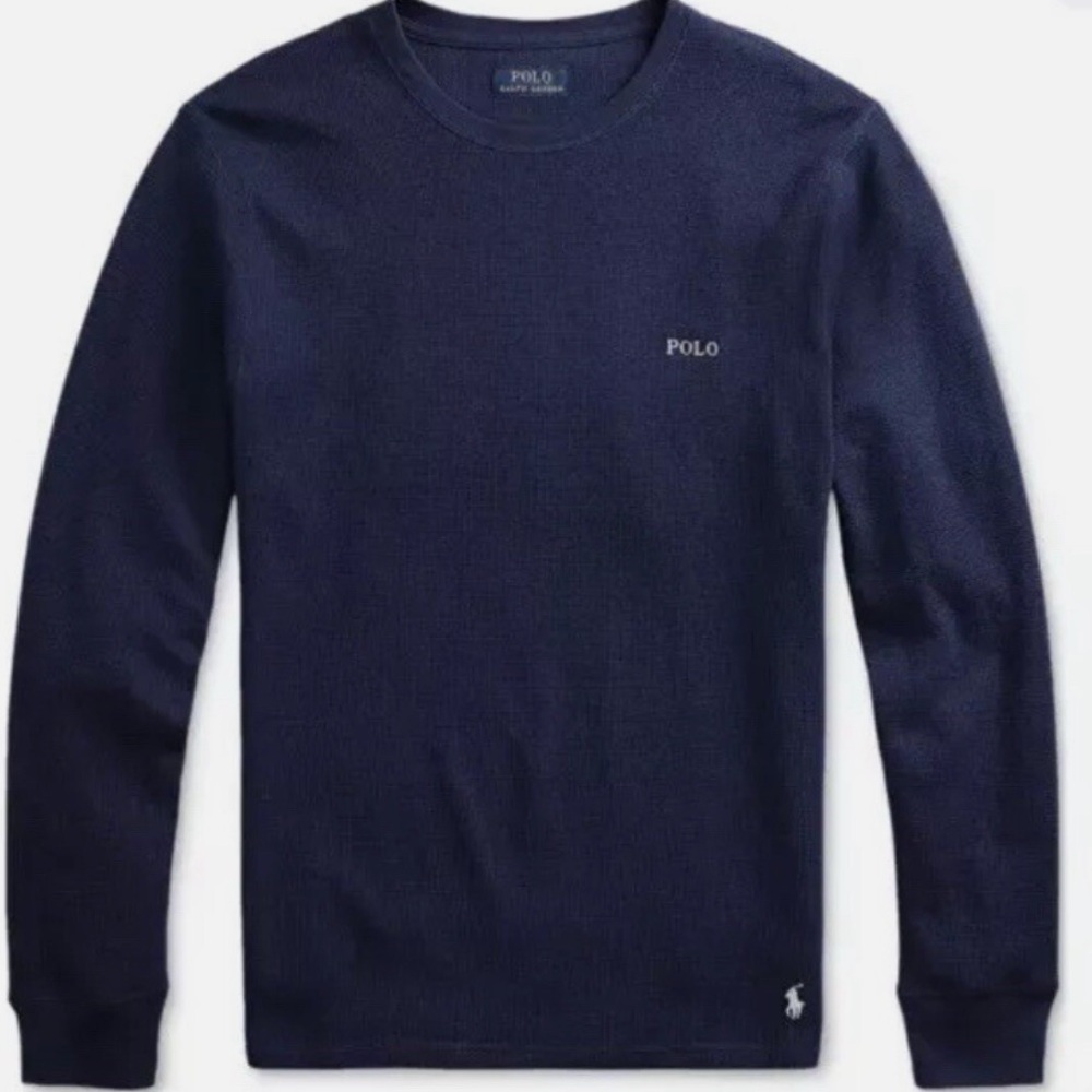 Polo Ralph Lauren men’s navy blue thermal long sleeve shirt.  Size 2XL